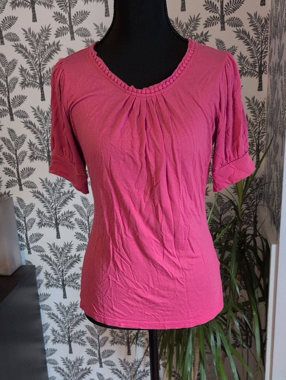 The Limited Berry Red Short-Sleeve Scoop Neck Top